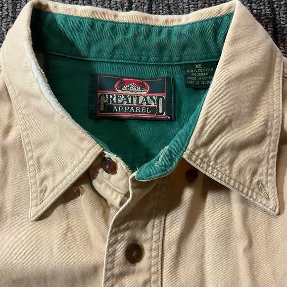 Vintage Tan Greatland Apparel Button Up - Picture 2 of 4